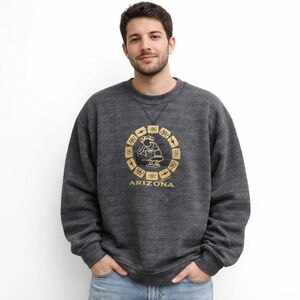 Angderson Arizona Graphic Sweatshirt Small Oversized Gray Heavyweight Crewneck